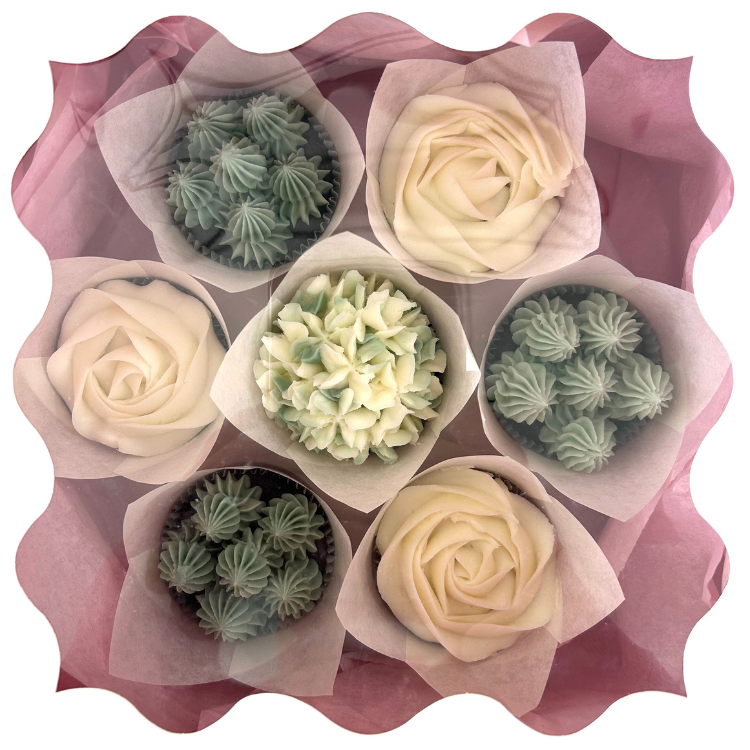 Classic Cactus Flower Cupcake Bouquet