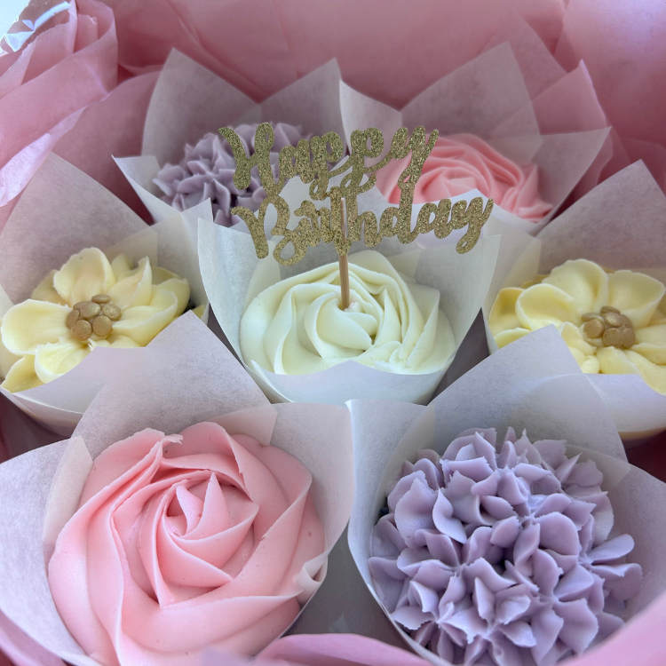 Pastel Perfection Cupcake Flower Bouquet