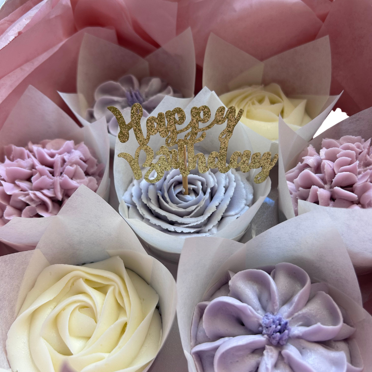 Lovely Lavender Flower Cupcake Bouquet